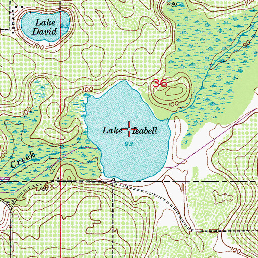 Topographic Map of Lake Isabell, FL