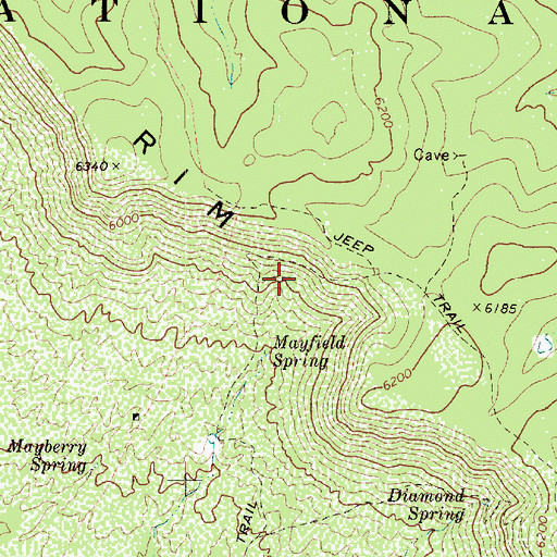 Topographic Map of Diamond Rim, AZ