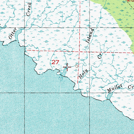 Topographic Map of Island Creek, FL