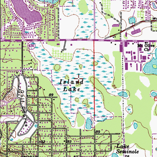 Topographic Map of Island Lake, FL