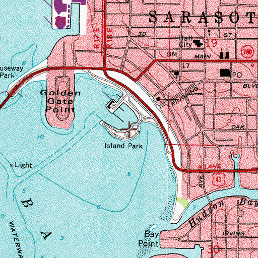 Topographic Map of Island Park, FL