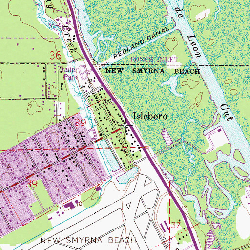 Topographic Map of Isleboro, FL