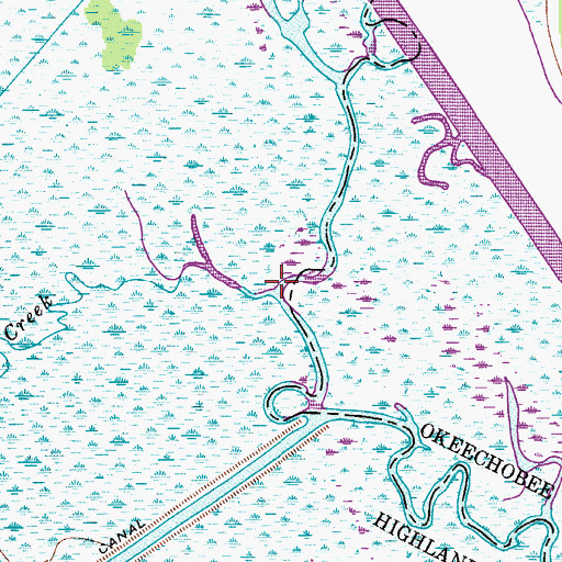 Topographic Map of Istokpoga Creek, FL