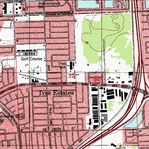 Topographic Map of Madie Ives Community Elementary School, FL