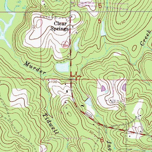 Topographic Map of Jack Branch, FL