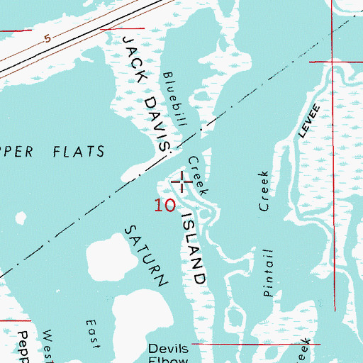 Topographic Map of Jack Davis Island, FL