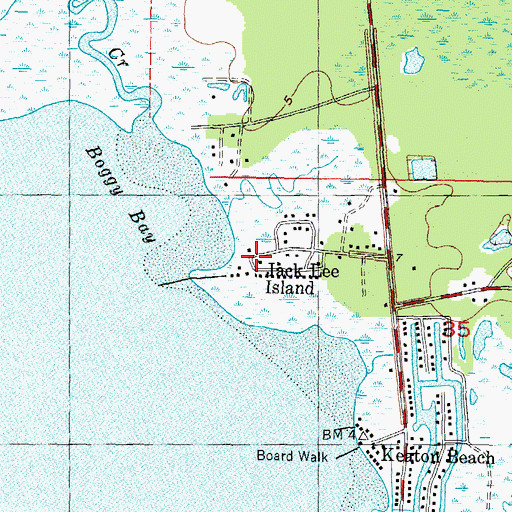 Topographic Map of Jack Lee Island, FL