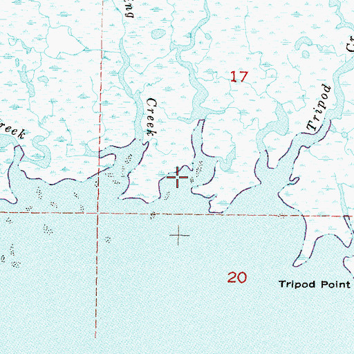 Topographic Map of Jacks Creek, FL