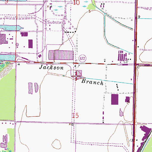 Topographic Map of Jackson Branch, FL