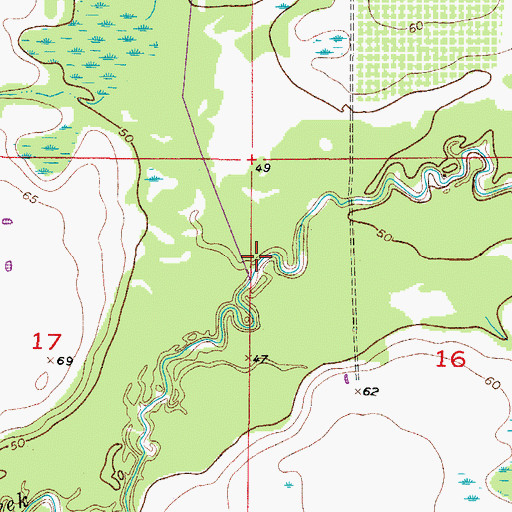 Topographic Map of Jackson Branch, FL