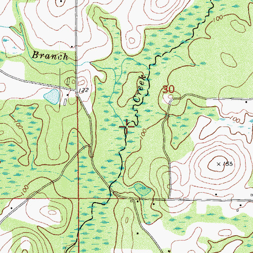 Topographic Map of Jackson Branch, FL