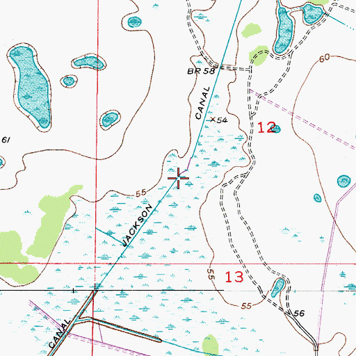 Topographic Map of Jackson Canal, FL