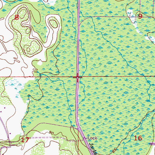 Topographic Map of Jackson Creek, FL