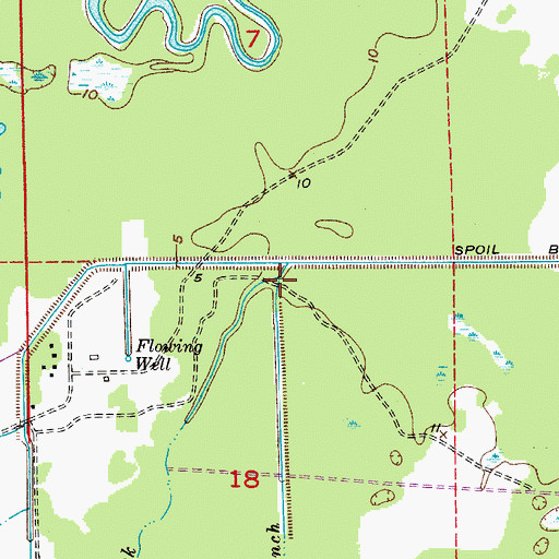 Topographic Map of Jackson Creek, FL