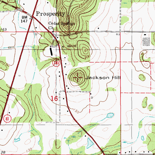 Topographic Map of Jackson Hill, FL