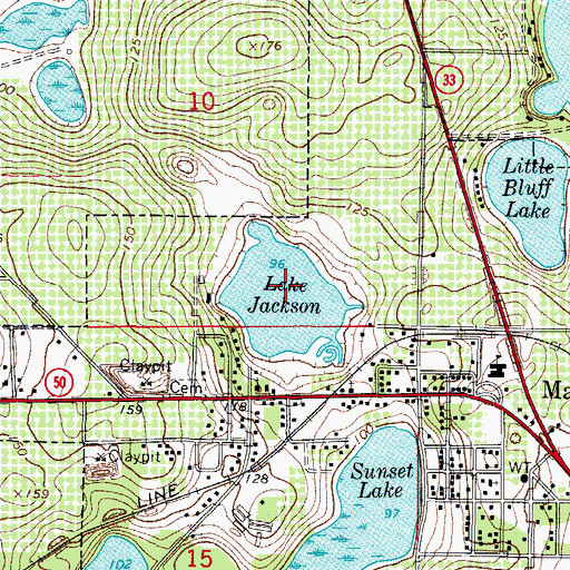 Topographic Map of Lake Jackson, FL