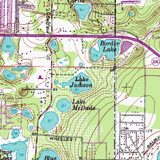 Topographic Map of Lake Jackson, FL
