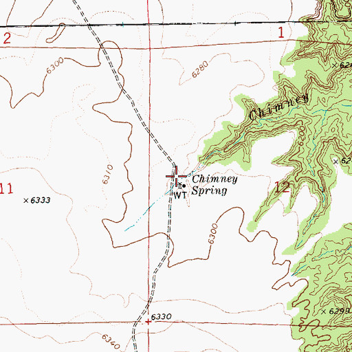 Topographic Map of Chimney Spring, AZ