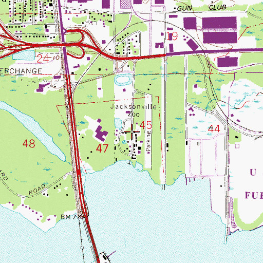 Topographic Map of Jacksonville Zoo, FL