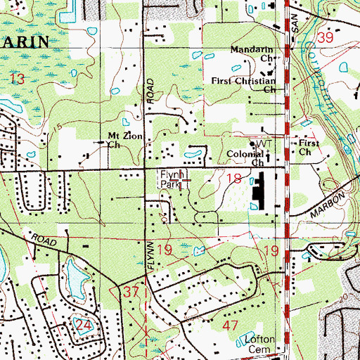 Topographic Map of James Park, FL