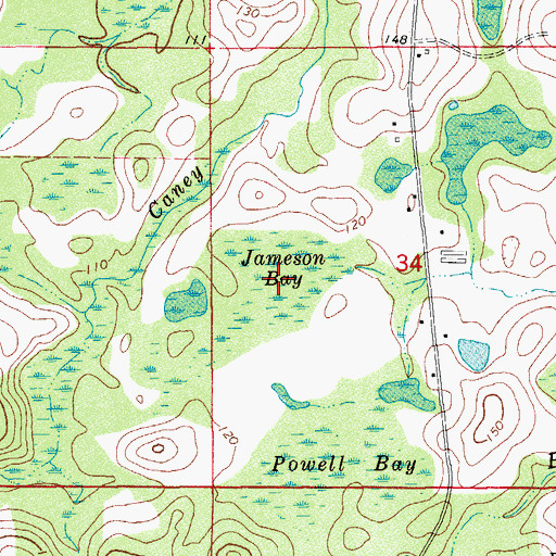 Topographic Map of Jameson Bay, FL