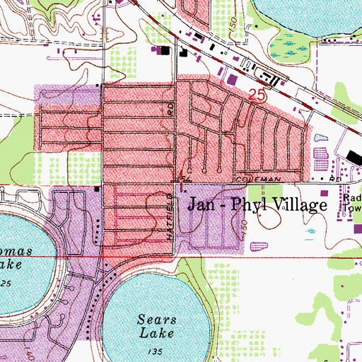 Topographic Map of Jan-Phyl Village, FL