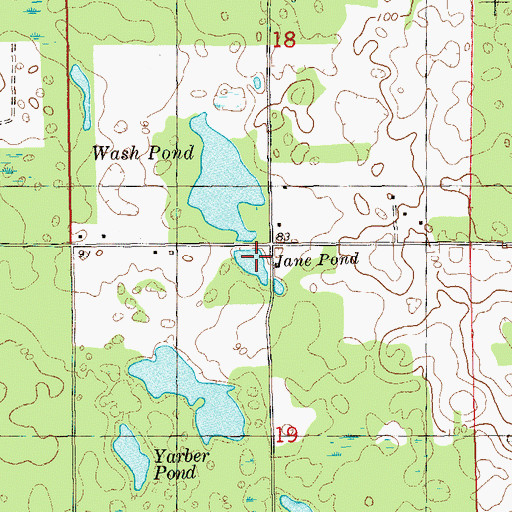 Topographic Map of Jane Pond, FL