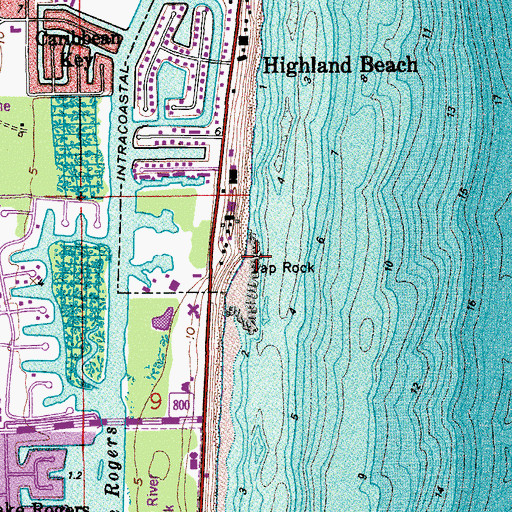 Topographic Map of Yamato Rock, FL