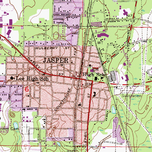 Topographic Map of Jasper, FL