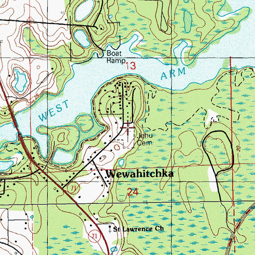 Topographic Map of Jehu Cemetery, FL
