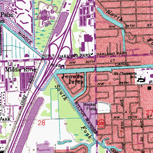 Topographic Map of Jenada Isles, FL
