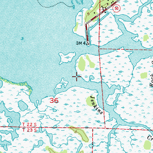 Topographic Map of Jenkins Creek, FL