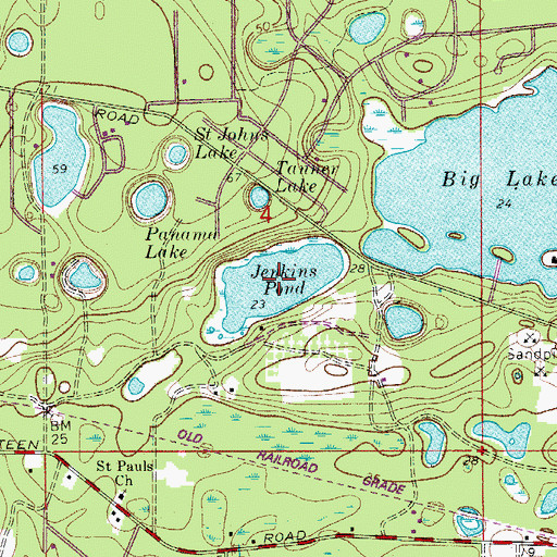 Topographic Map of Jenkins Pond, FL