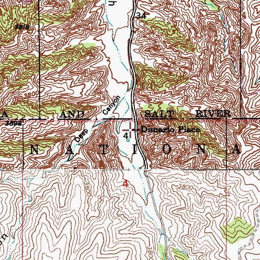 Topographic Map of Dimario Place, AZ