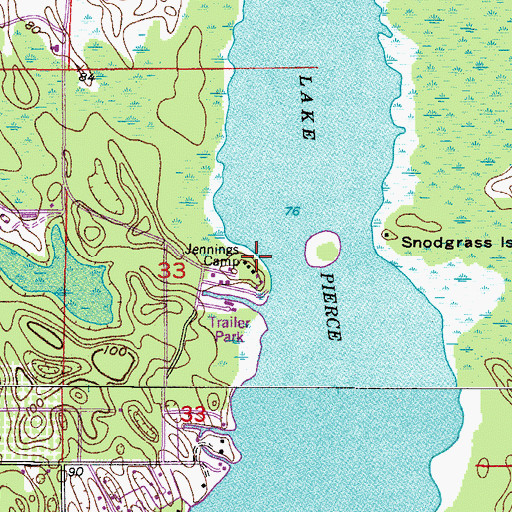 Topographic Map of Jennings Camp, FL