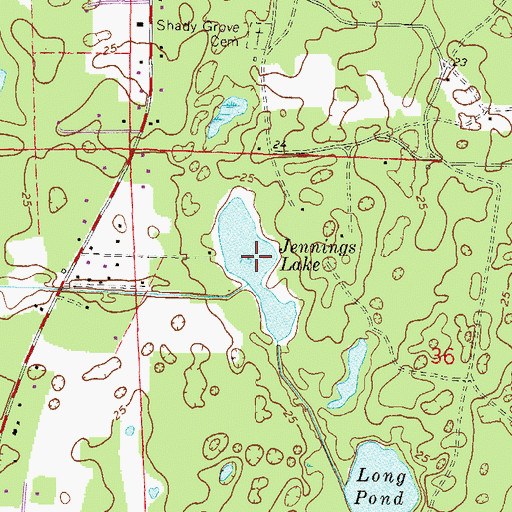 Topographic Map of Jennings Lake, FL