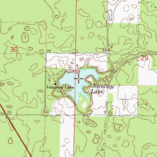 Topographic Map of Jennings Lake, FL
