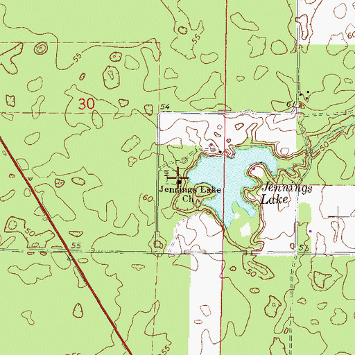 Topographic Map of Jennings Lake Church, FL