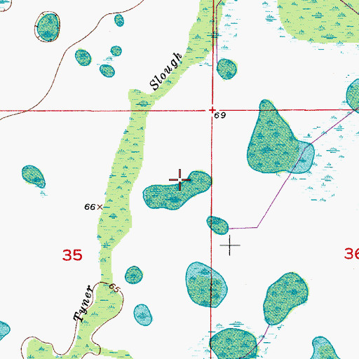 Topographic Map of Jerdon Tyner Slough, FL