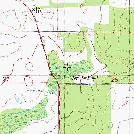 Topographic Map of Jericho Pond, FL