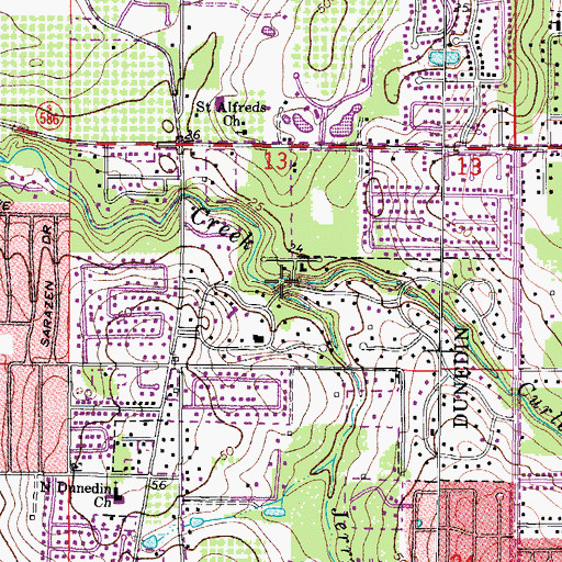 Topographic Map of Jerry Branch, FL