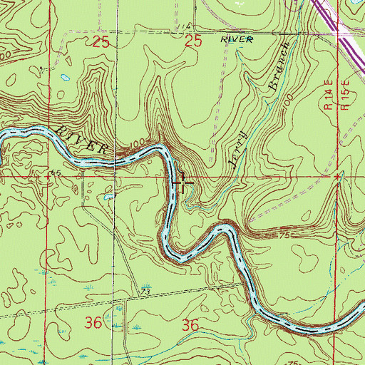 Topographic Map of Jerry Branch, FL