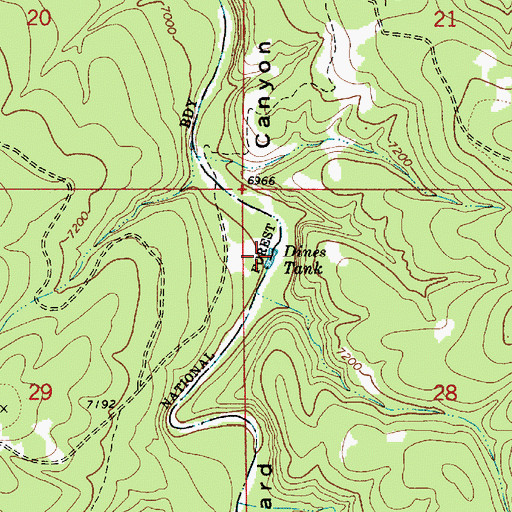 Topographic Map of Dines Tank, AZ
