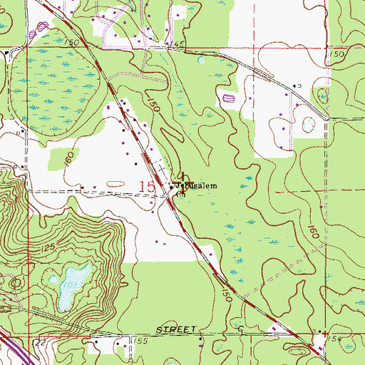Topographic Map of Jerusalem Baptist Church, FL