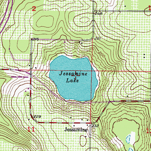 Topographic Map of Jessamine Lake, FL