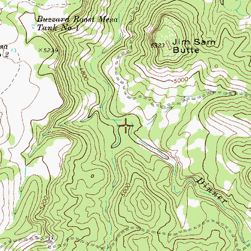 Topographic Map of Dinner Canyon, AZ
