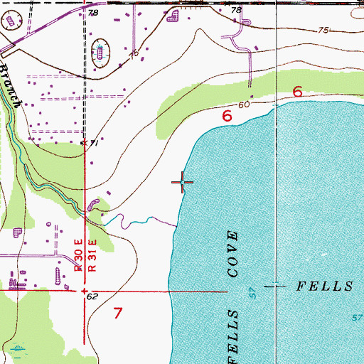 Topographic Map of Jim Branch, FL