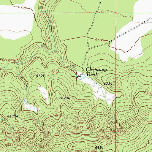 Topographic Map of Chimney Tank, AZ