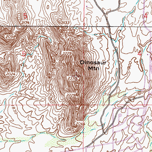 Topographic Map of Dinosaur Mountain, AZ