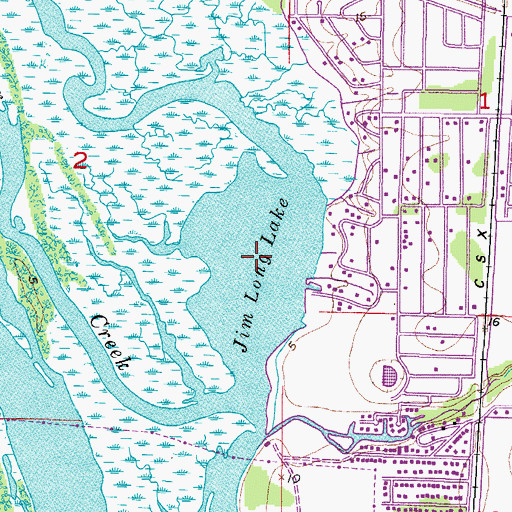 Topographic Map of Jim Long Lake, FL